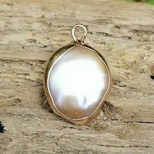 Baroque Pearl Pendant #4 Fresh Water (Approx 14 x 12mm ) Top Grade UK Fast natural peal pendant, real pearl pendants, fresh water peal elf