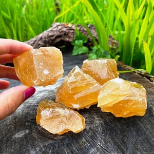 raw crystal citrine calcite chunk, rough citrine calcite, healing raw calcite, orange natural crystal, citrine fairy stone energy calcite uk