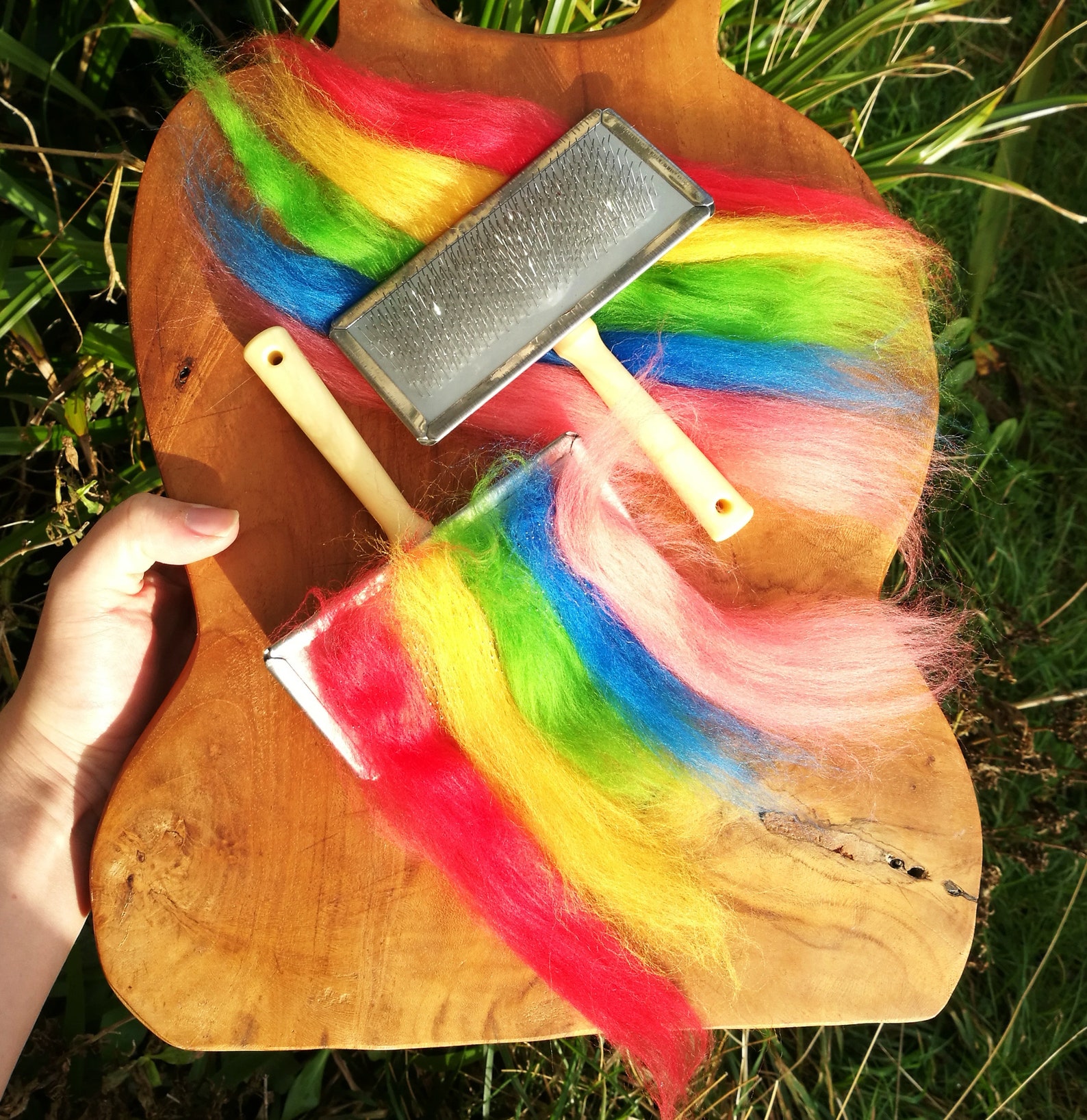 Carding Brush and Wool Fleece Hand Carder Silk Carder Etsy Canada