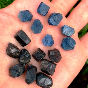 Raw black sapphire, natural blue sapphire, uncut sapphire blue untreated sapphires real black sapphires elf kendal hippies record keeper gem