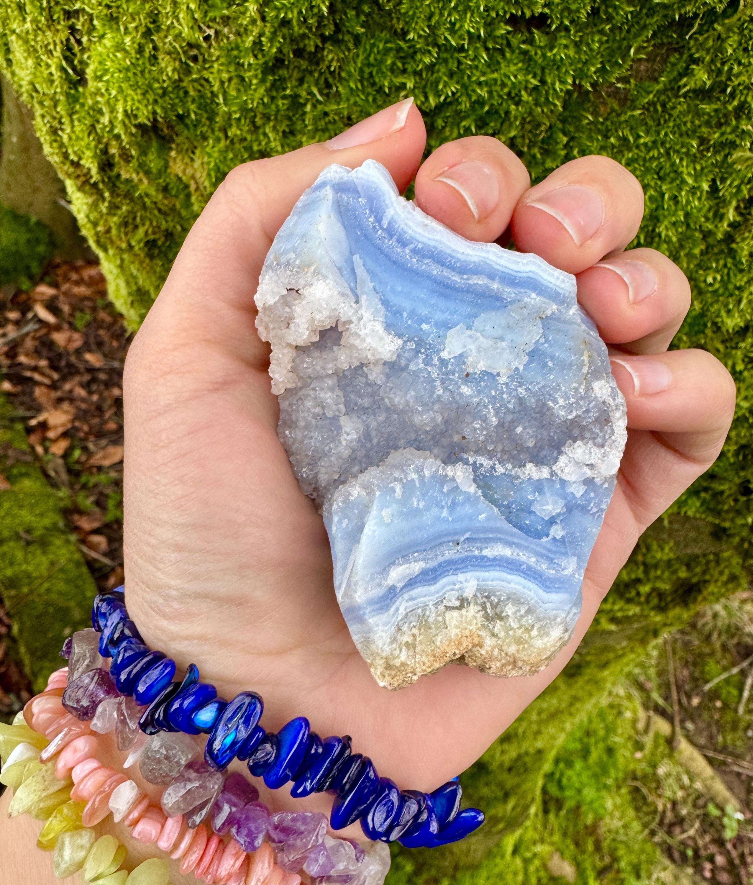 ブルーレースアゲート、原石、ブルーレースアゲート、チャンク、ブルー