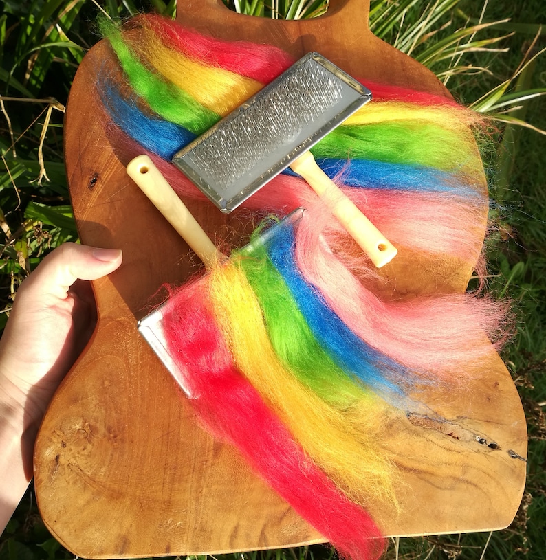 Carding Brush and Wool Fleece Hand Carder Silk Carder Etsy Canada