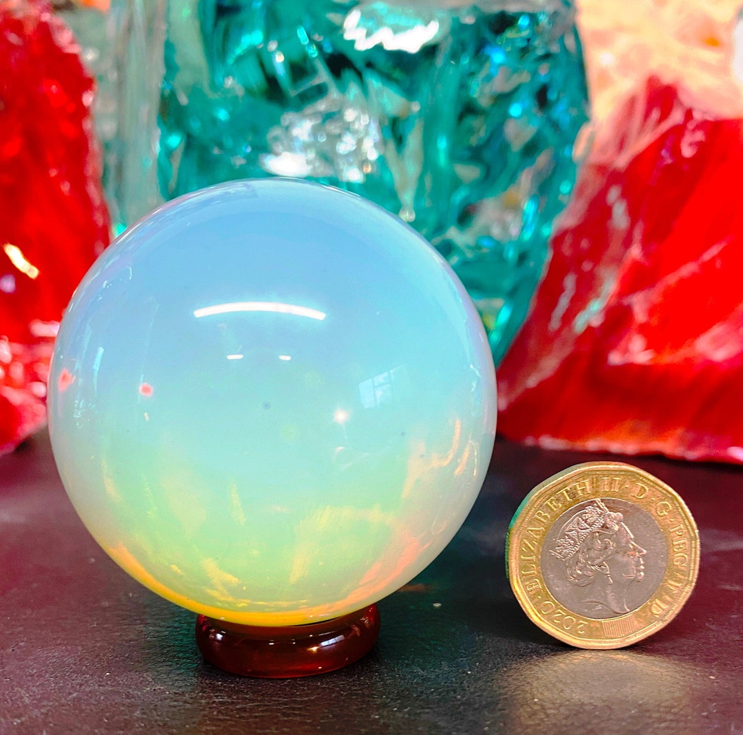 Opalite October Stone Sphere, Opalite Sphere Gift, Christmas Opal Ball