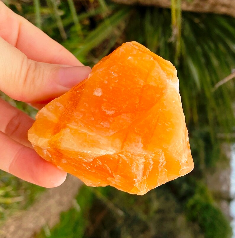 Orange Calcite Chunk Raw Crystal Calcite Rough Orange Etsy UK
