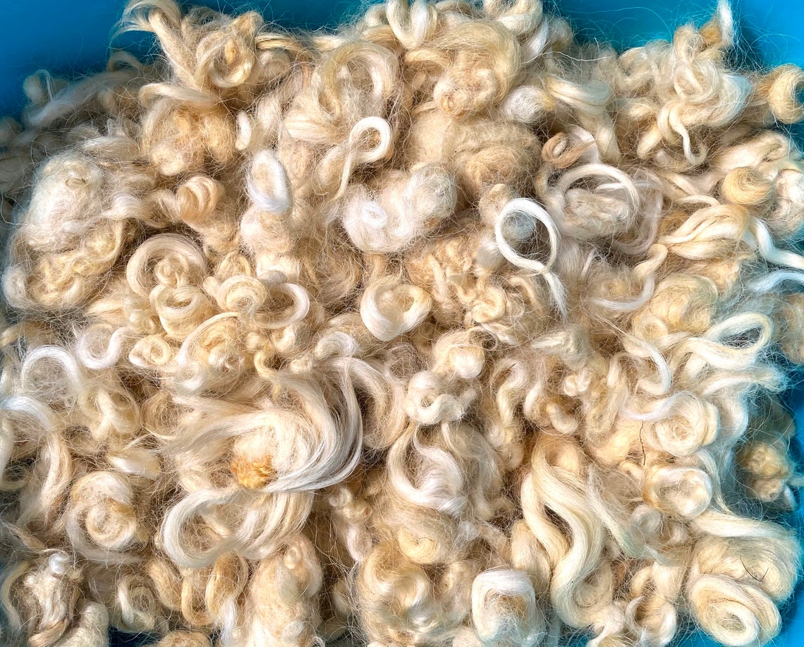 Washed wool curly white washed fleece sheep wool raw wool Etsy