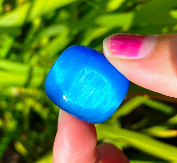 œil De Chat Bleu Pierre De Protection De Poche œil De Chat Etsy France