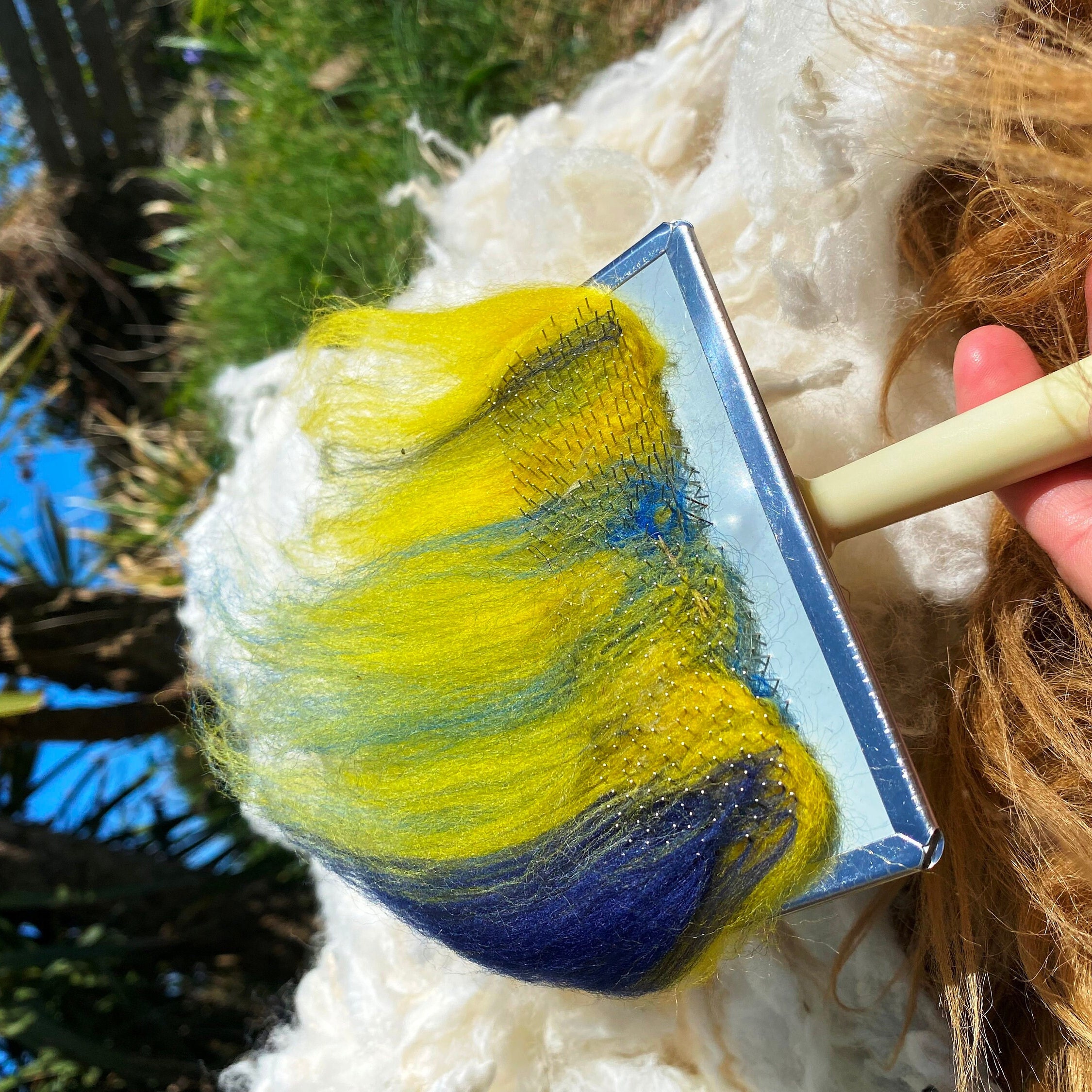 Wool felt DIY Blending wool brush wooden handle small brush