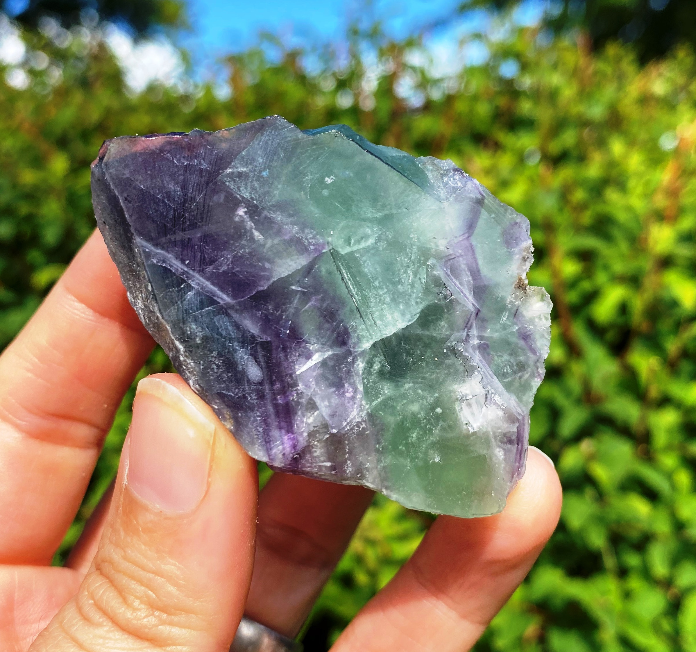  Rainbow Fluorite Bracelet, Natural Gemstone Stacking