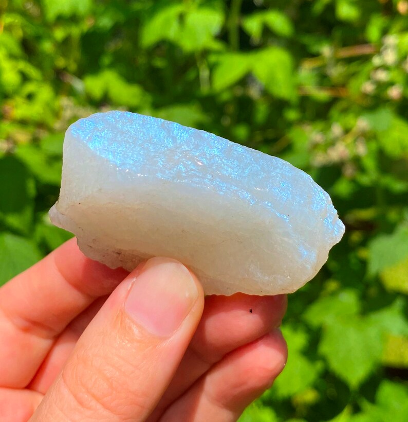 Moon Stone Raw Blue Safe Journey Stone Safe Ride Home Etsy UK