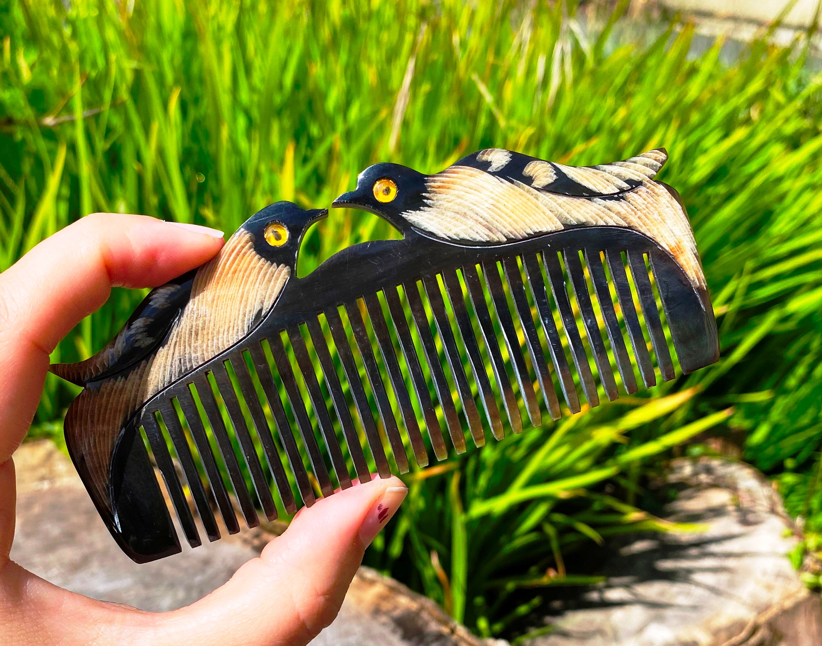 Black Horn Comb 13 Cm Horn Comb Pocket Horn Comb Ox Horn Etsy UK