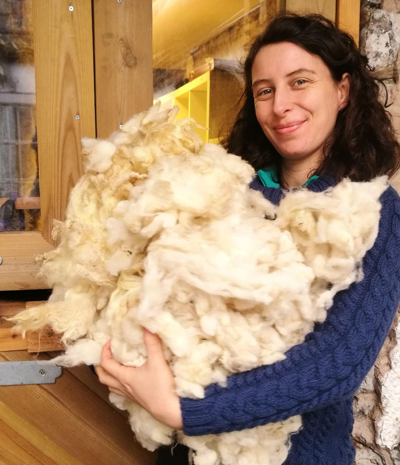 Washed wool raw wool white washed fleece sheep wool raw Etsy
