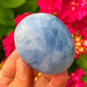 Revision crystal, blue calcite revision stone, exam help stone, memory aid stone blue calcite pocket memory stone blue smooth calcite elf uk