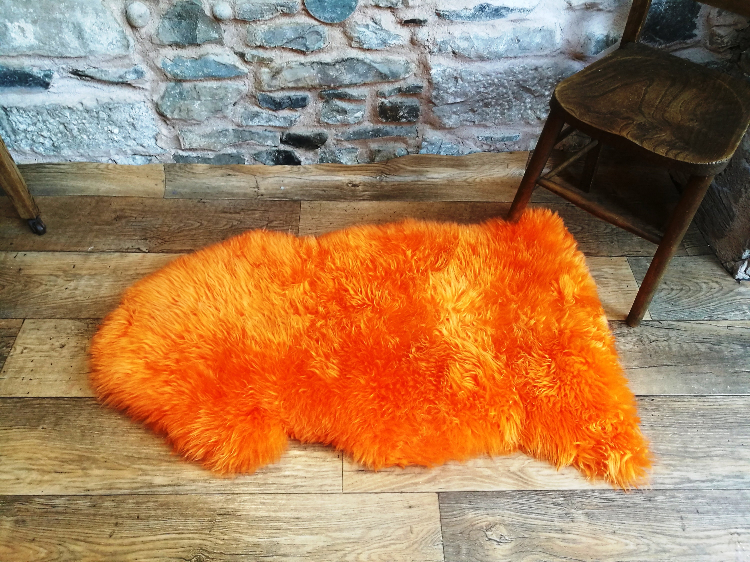 Orange sheepskin rug nursery sheepskin cool bright rugs Etsy
