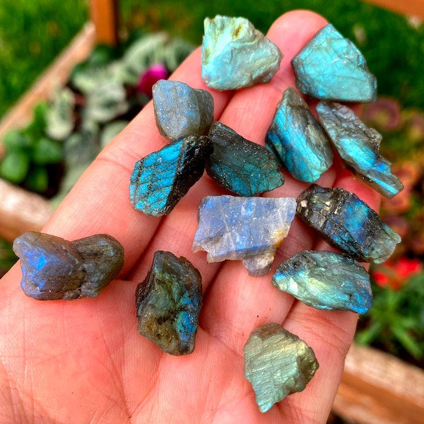 labradorite chip 20 gram raw crystals rainbow rough labradorite, Stocking labradorite Elf gift labradorite magic crystals healer labradorite