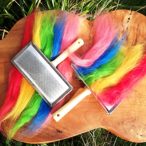 paire de brosses à carder et cardage à main en laine polaire, carde pour soie, brosse à carder, peigne en polaire, peigne à carder, dompteur de laine polaire, paire de cardeurs pour laine par elf