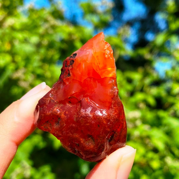 Raw Carnelia Crystal 1-3cm orange witchy gem stone rough stone mineral rock gem by elf kendal