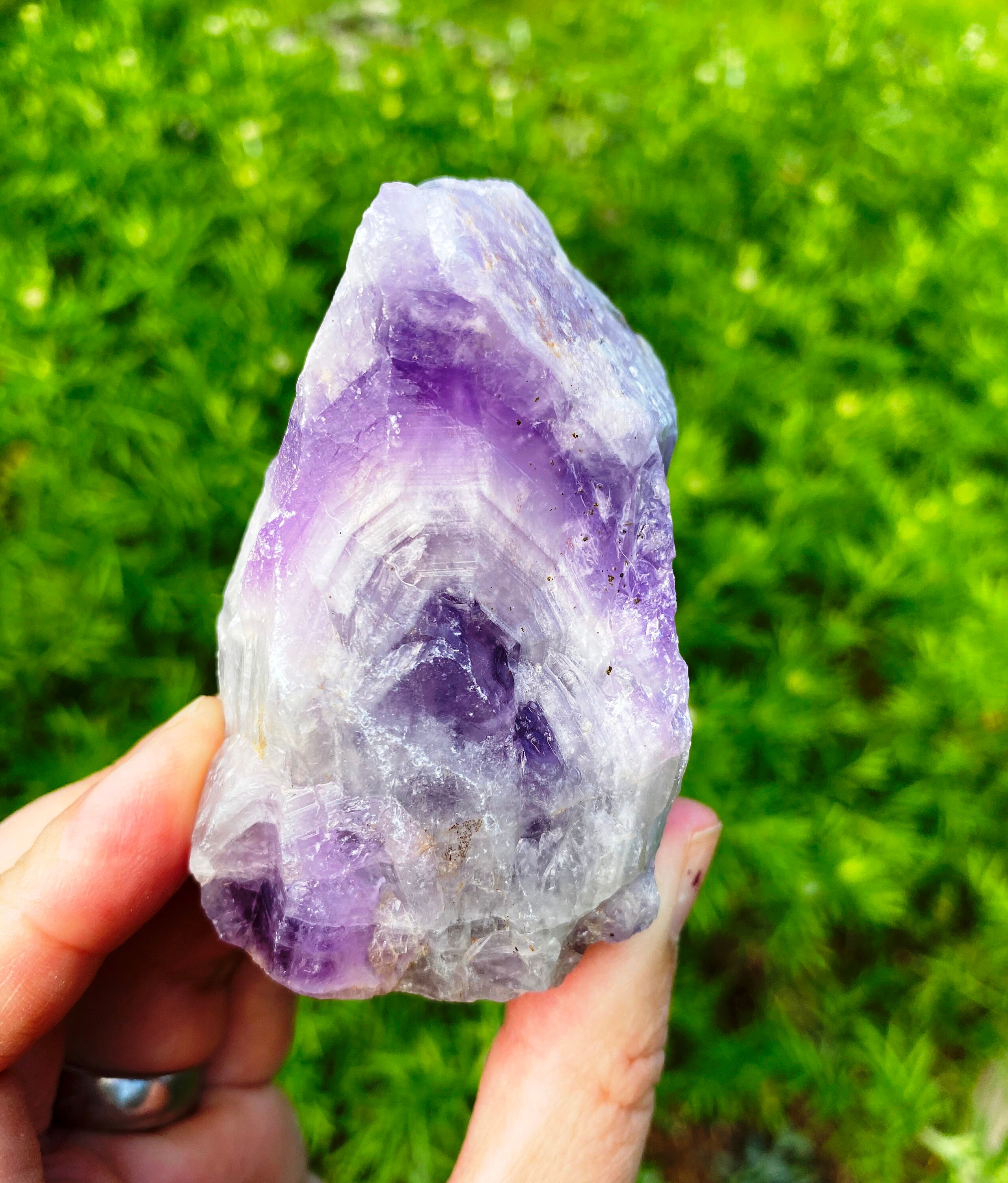 Wisdom stone, rough amethyst crystal, purple magic collectable gemsto…
