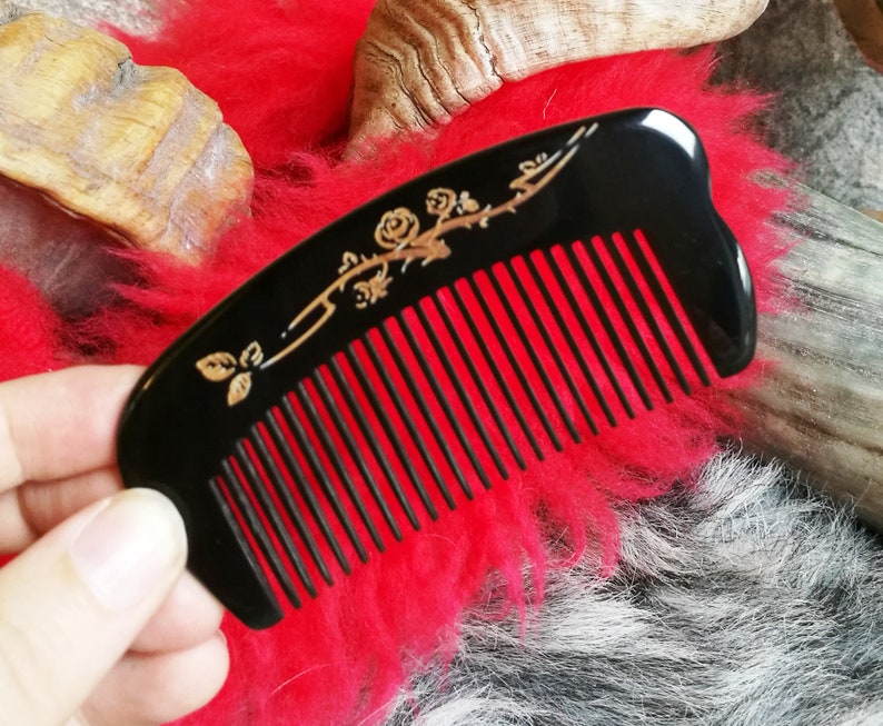 Black Horn Comb Horn Comb Stocking Filler Comb Anti Static Etsy