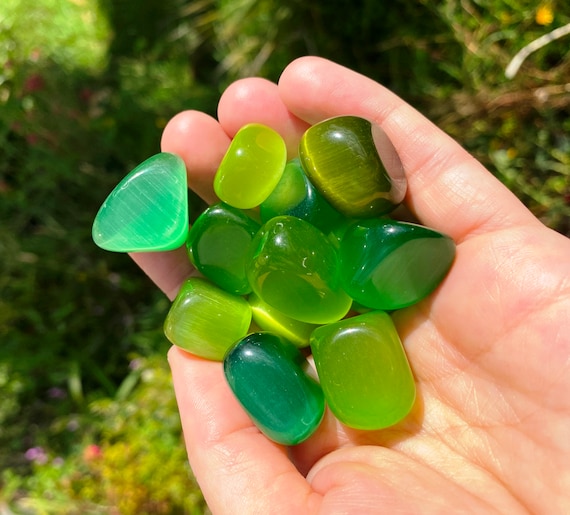 œil De Chat Vert Pierre De Protection De Poche œil De Chat Etsy France