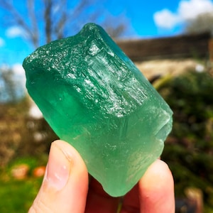 Raw emerald  fluorite , Natural Rough Crystal, Natural Rough Crystal, beautiful crystal shipped today UK, made by elf kendal hippie xmas