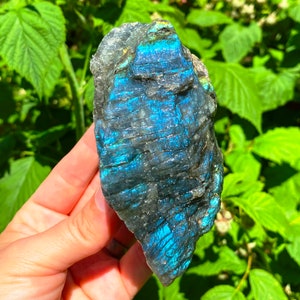Raw labradorite 350g blue flashy Labradorite Crystal Chunk, Stone of transformation and protection, gorgeous high flash blue crystal by elf