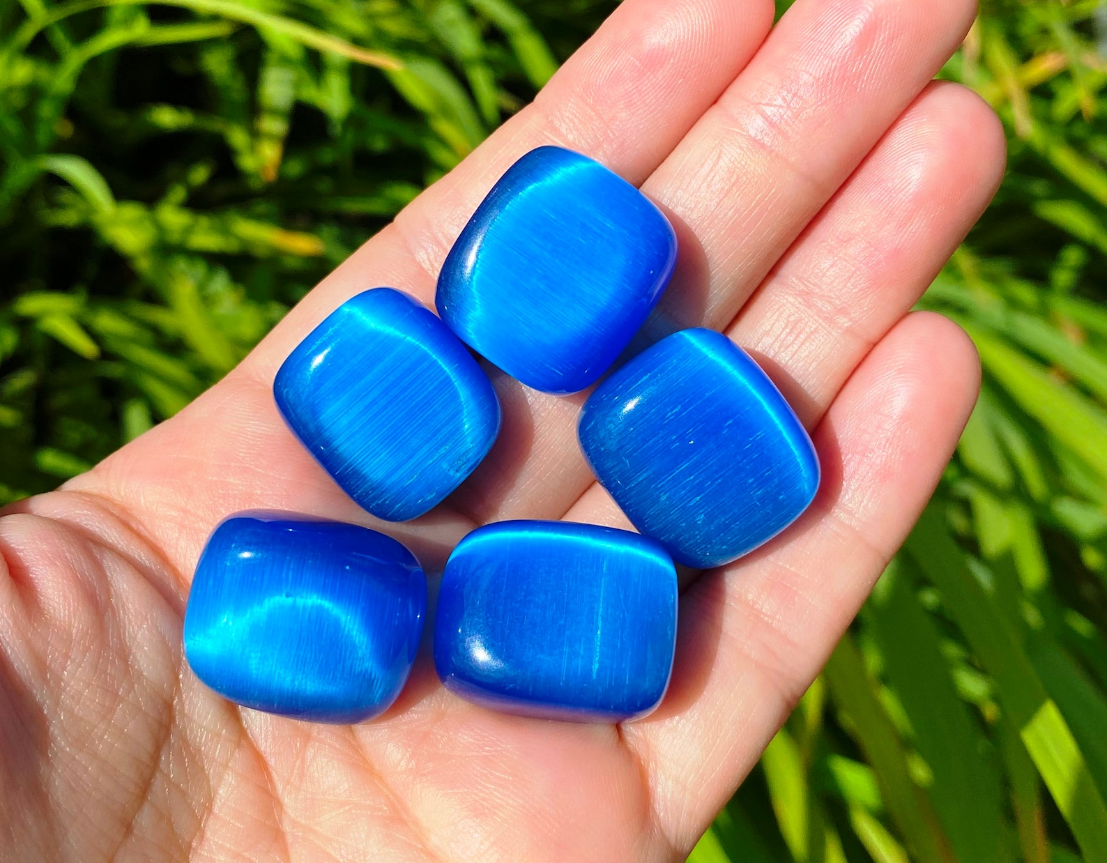 Blue Cat's Eye Pocket Protection Stone Blue Cat's Etsy UK