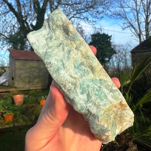 Huge Aquamarine crystal, March birthstone, Rough aquamarine rock, raw green crystals, aquamarine cluster gem aquamarine specimen turquoise