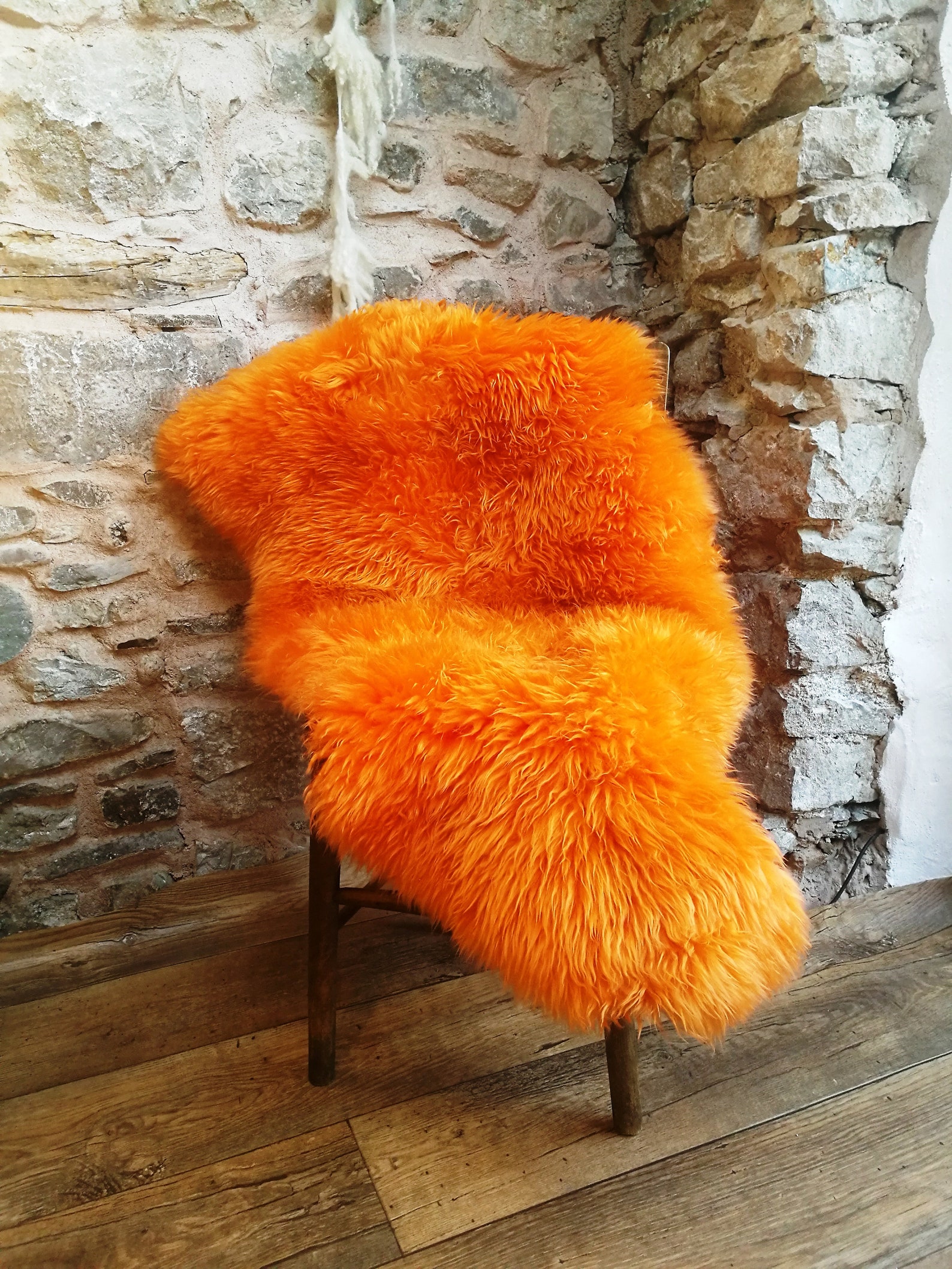 Orange sheepskin rug nursery sheepskin cool bright rugs Etsy