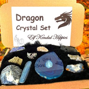 Self love crystal box box set spiritual gift crystals set self care kit gem stone gift Postive energy letterbox set healer stone pack Elf uk Dragon crystal box