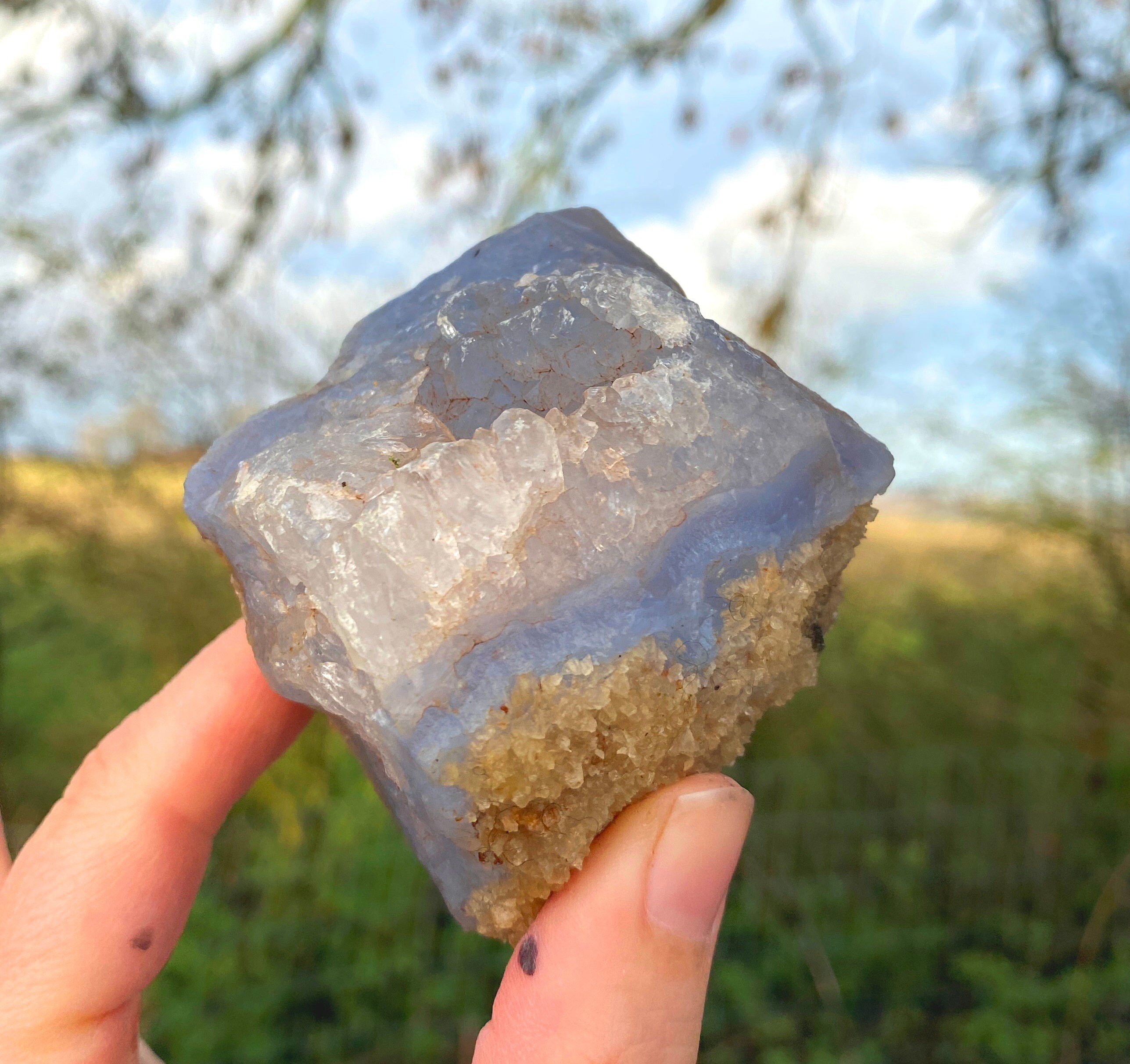 Raw cheap blue agate