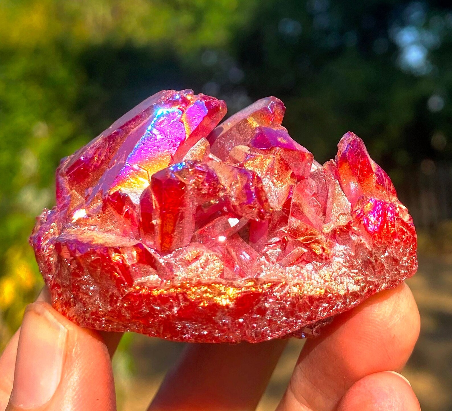 Fire Crystal Raw Crystal Cluster Flame Crystal Points Etsy UK