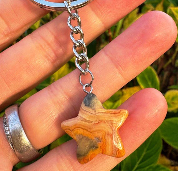 gem keychain Buy 20+ gemstone keycharm heart charm mineral keyrin hearts stars keyring by elf star keycharm bag charm crystal gift star rock