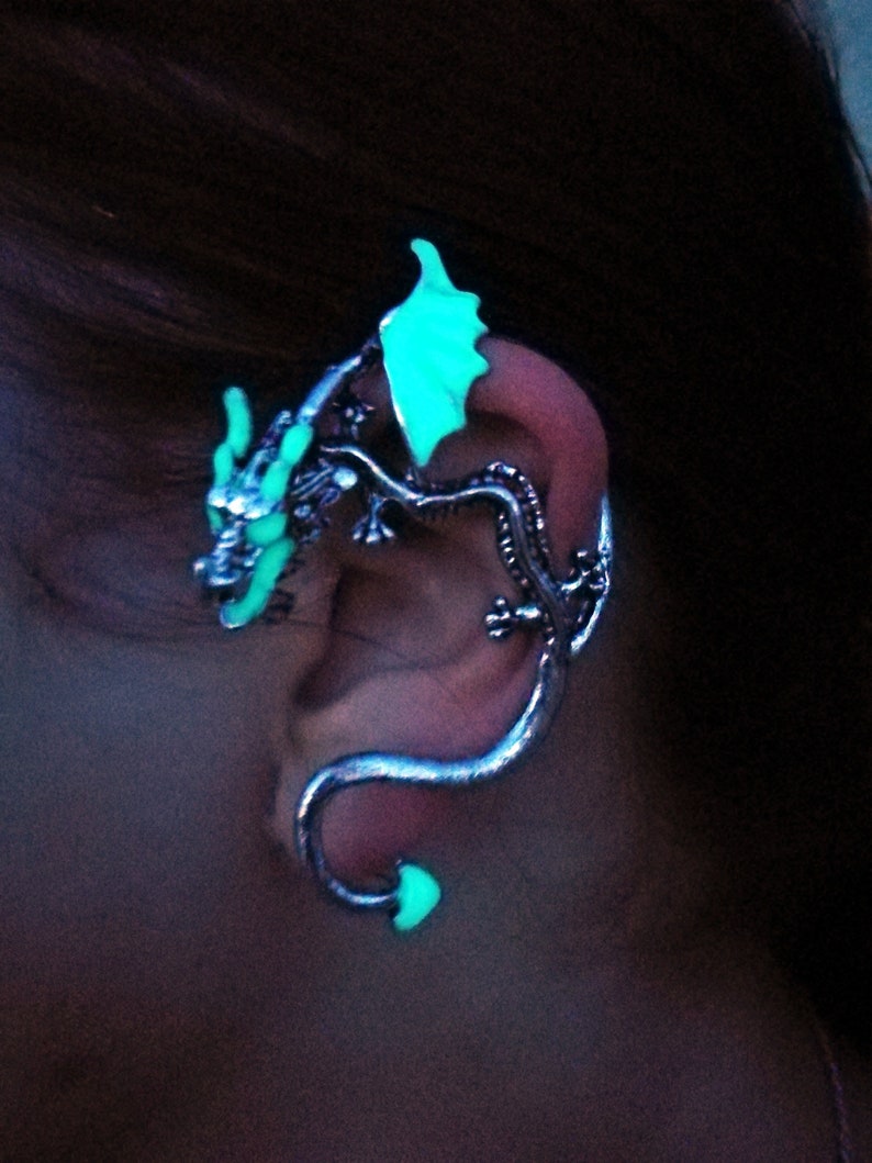 Dragon Ear Cuff Glow in Dark Glow Dragon Glowing Earring Etsy Ireland
