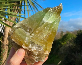 raw crystal Prehnite calcite chunk, rough Prehnite calcite, healing raw calcite, green natural crystal, Prehnite fairy stone, elf stone gift