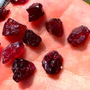 Raw garnet x 5 prosperity stone, January birthstone garnet, January gemstone, natural garnet chips, Raw garnet elf kendal hippies, real gems