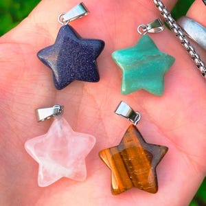 Crystal star 20 charm Star-shaped pendant Celestial pendant Astral pendant gemstone Twinkling star charm Midnight star pendant crystal stars