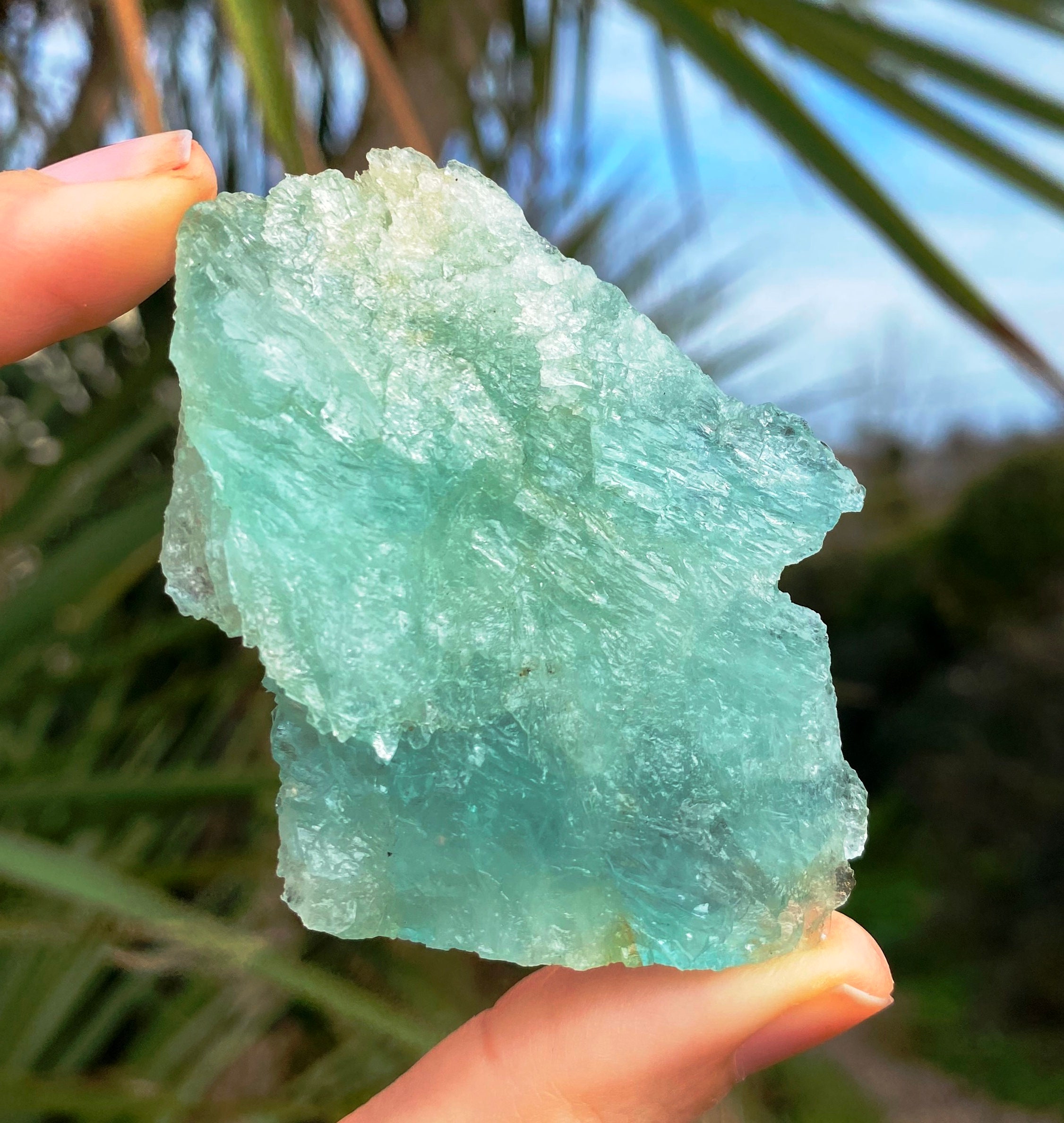 Raw Aquamarine Mineral Specimen Rough Aquamarine Crystal Gemstone Reiki Chakra. 