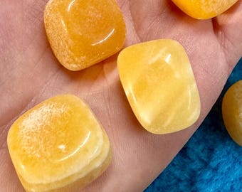 Orange Calcite tumble Pumpkin Crystal Halloween Gemstone Decor pumpkin crystal fall decor orange calcite tumble calcite gemstone tumbly Elf