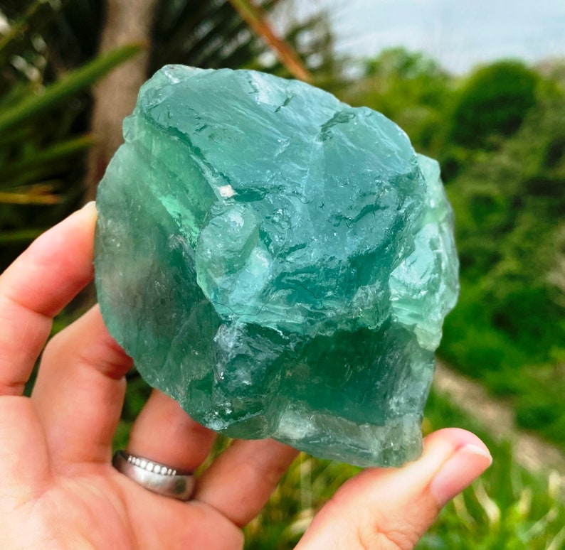 Raw emerald  fluorite , Natural Rough Crystal, Natural Rough Crystal, beautiful crystal shipped today UK, made by elf kendal hippie xmas 