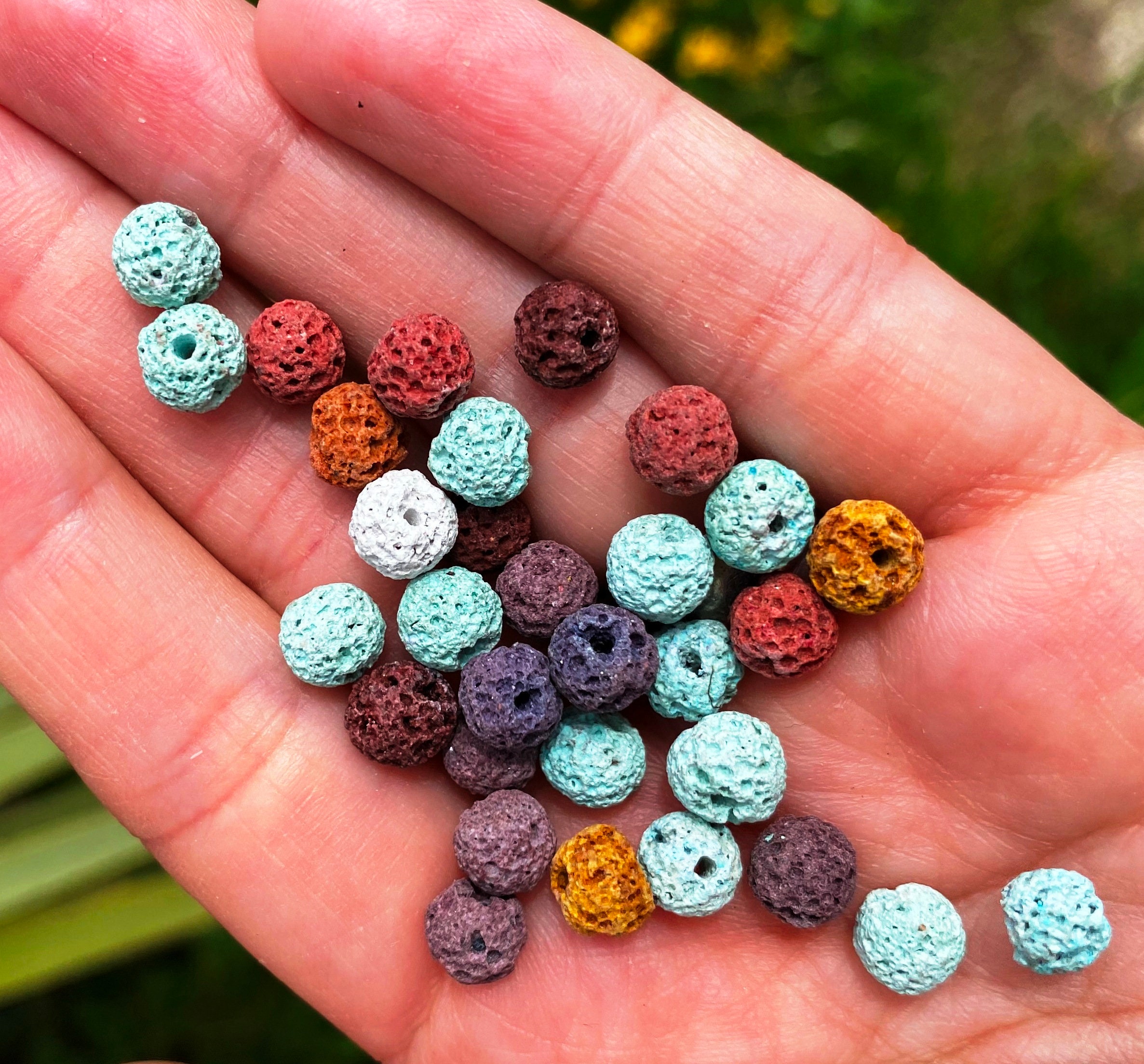 Lava bead 4mm multicolour beads 4mm lava bead uk affordable Etsy