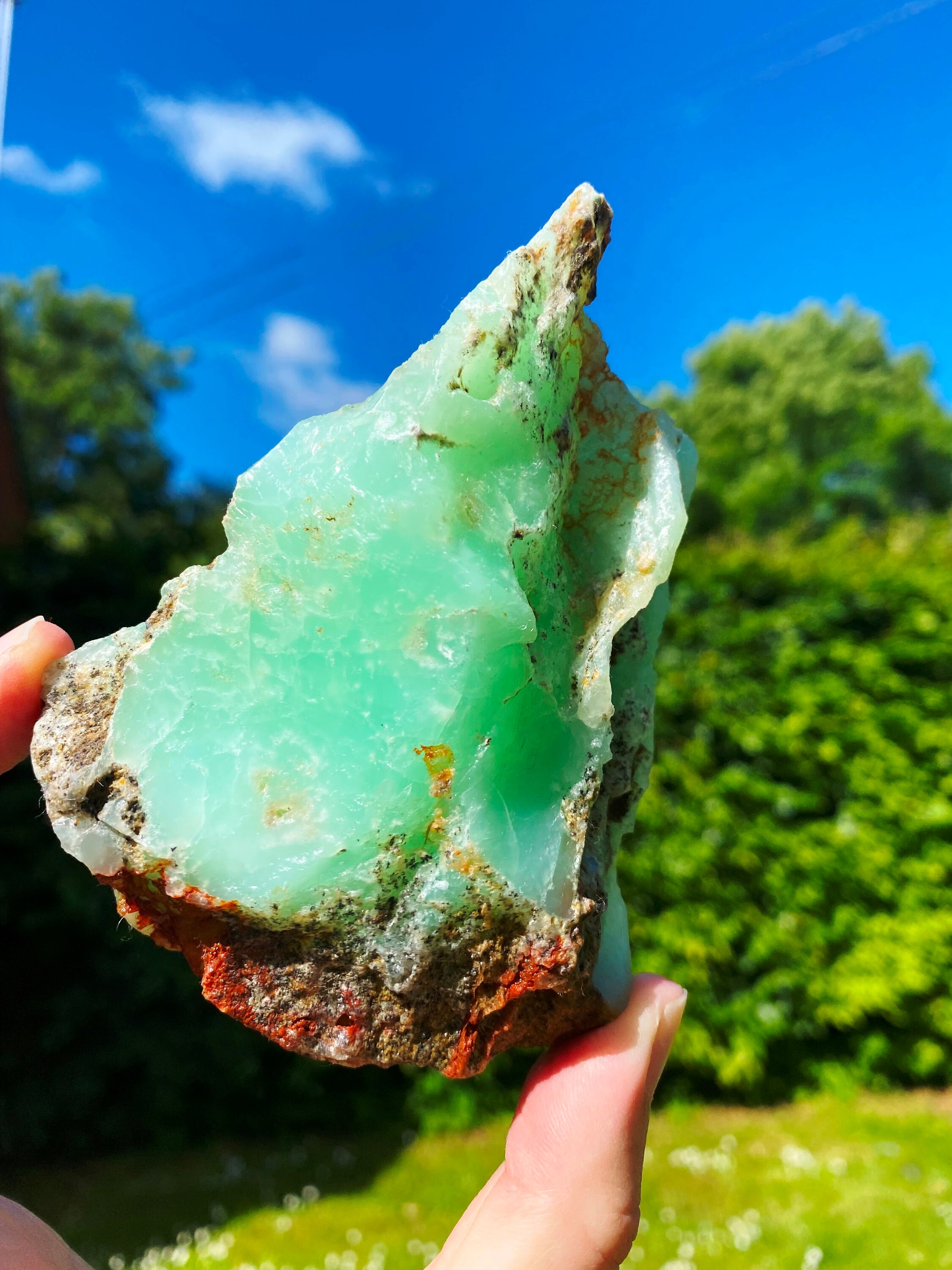 Natural Green Opal Rough Crystal-Calming, Heart-opening stone for children and family wellbeing, Raw untreated green opal stones from Elf UK