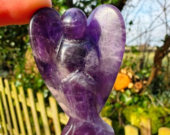 Crystal angel / Large carved angel / Rose quartz angel / Crystal angel statue / Elf kendal hippies / Hand Carved Angel Gemstone Angel by elf