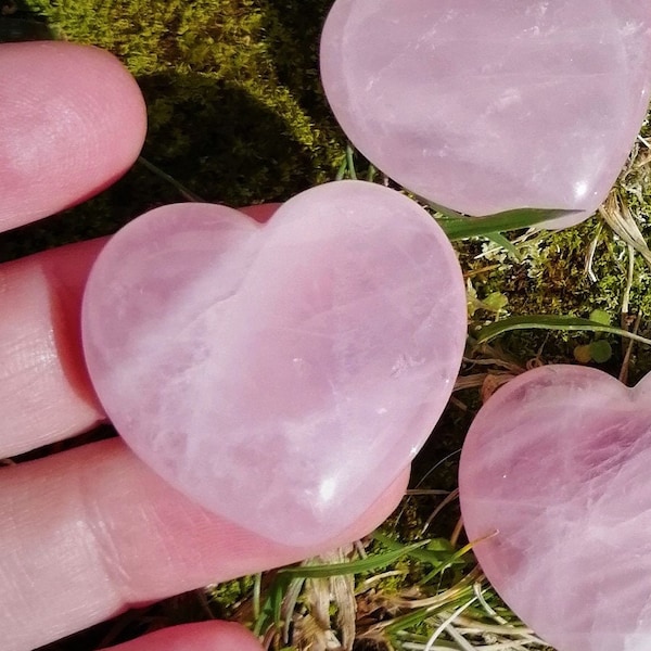 Rose Quartz heart, gift for her, crystals heart shape, Pink heart crystal Heart rose quartz heart shaped crystal pink quartz mystery crystal