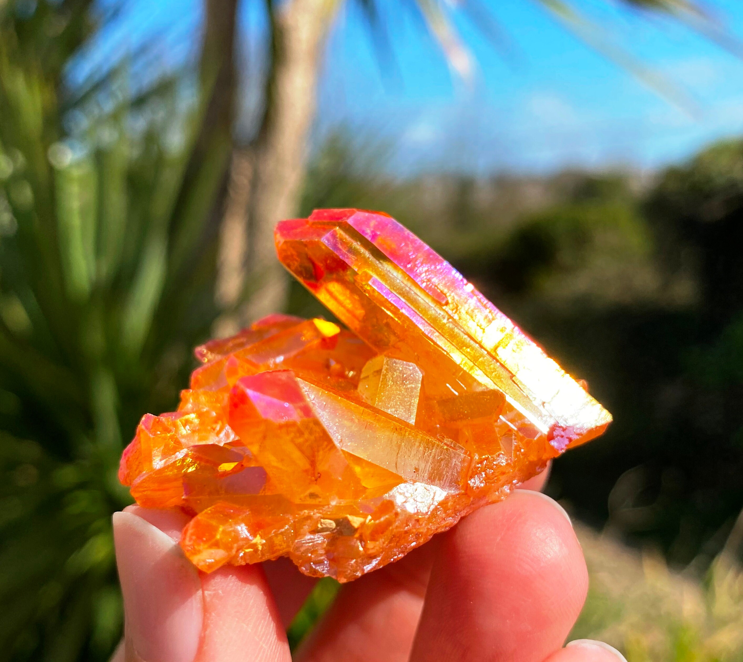 Fire crystal raw crystal cluster flame crystal points Etsy