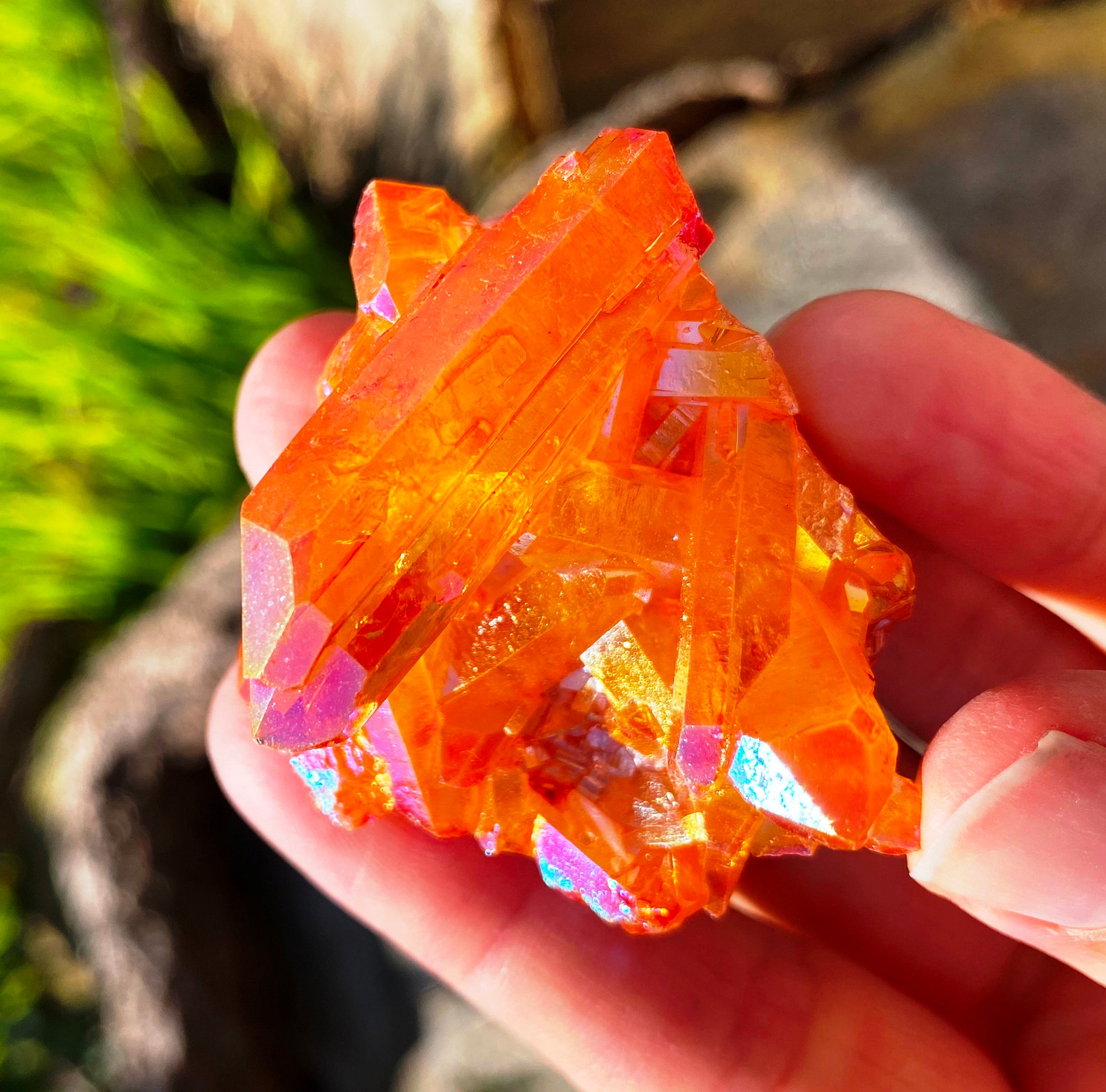 Fire crystal raw crystal cluster flame crystal points Etsy