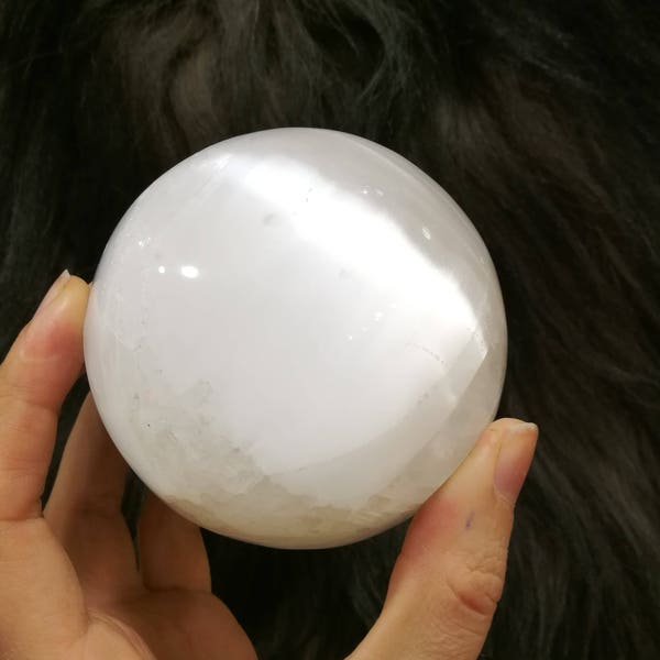 crystal ball large magick sphere crystal, energy ball clear,  boho selenite ball, pagan crystal ball, Valentine's crystal elf kendal hippies