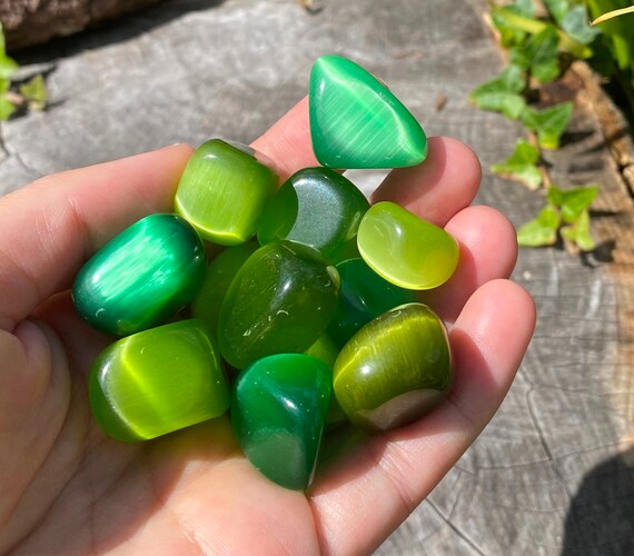 œil De Chat Vert Pierre De Protection De Poche œil De Chat Etsy France
