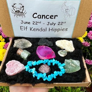 Cancer crystal box, leo zodiac gems, virgo crystal pack, libra gemstone set, Cancer letterbox treat, Leo gemstones bundle, Gemini crystals