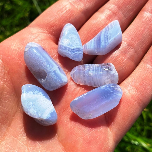 Blue lace agate tumbled, Mystery tumbles, tumbled blue lace, tumblestone blue agate, blue laced agate tumble blue lace agate crystals elf uk