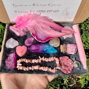 Self love crystal box box set spiritual gift crystals set self care kit gem stone gift Postive energy letterbox set healer stone pack Elf uk image 15